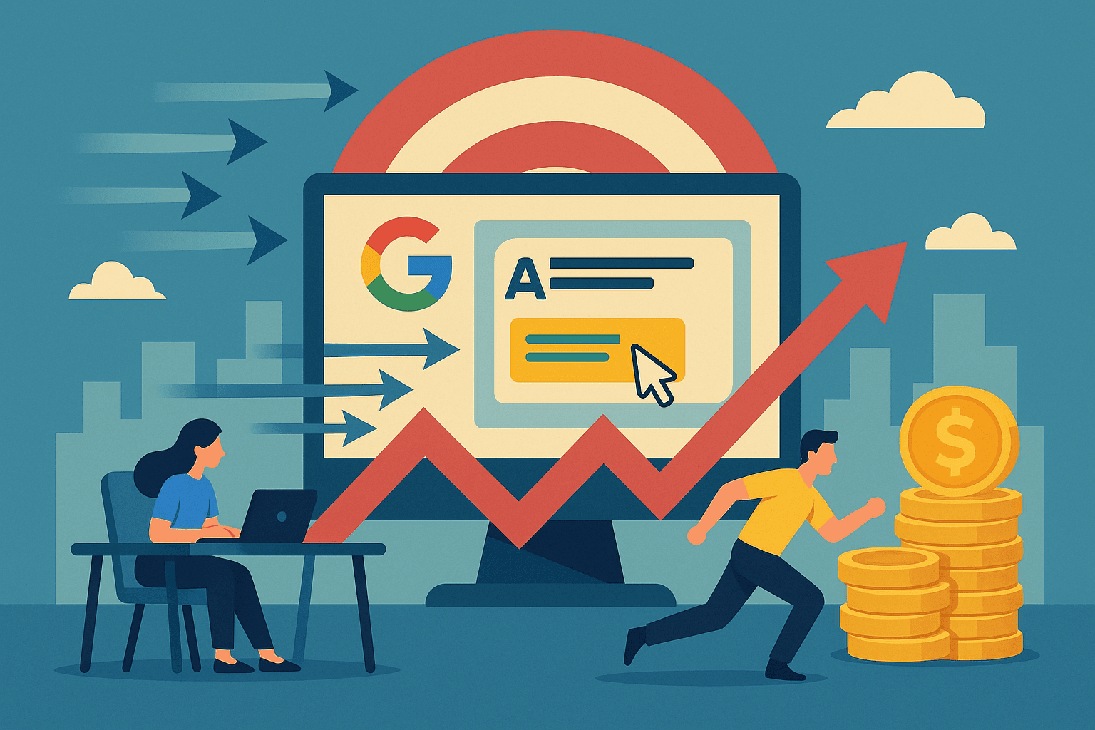 Google Ads campaign driving targeted traffic, increasing clicks, and boosting business revenue with paid search.